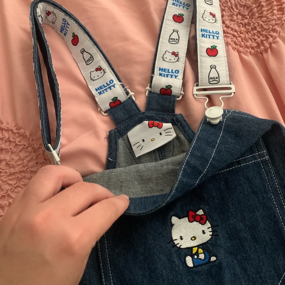 NWOT LAZY OAF X HELLO KITTY COLLAB DENIM DRESS — SIZE SMALL
